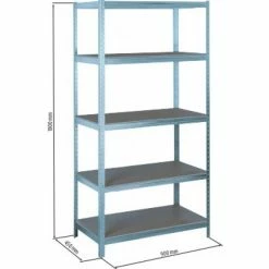 5 Etageres 250kg P/etagere+clips Bois Acier Galva STILKER - 09063