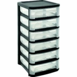 TOUR 6 TIROIRS 320X370X621 NOIR EDA-17740