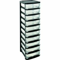 Tour 10 Tiroirs 320x370x1021 Noir EDA - 17745