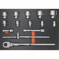 Module Mousse Finition Carbone Plein Pour 14 Douilles 3/4' DRAKKAR TOOLS - 09742