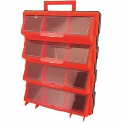 Armoire De Rangement Plastique 12 Tiroirs + Poignée Et Vitre Transparente 470x360x130mm DRAKKAR EQUIPEMENT - 72559
