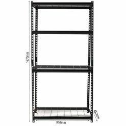 Etagère Métallique à Emboîter 4 Tablettes Grillagées 1670x910x450mm Max 800kg STILKER - 09009